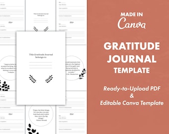 Gratitude Journal Template - Canva Template & Ready-to-Upload PDF