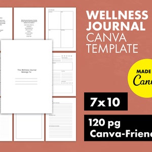 Wellness Journal KDP Interior - 7x10 - Canva Template & Ready-to-Upload PDF