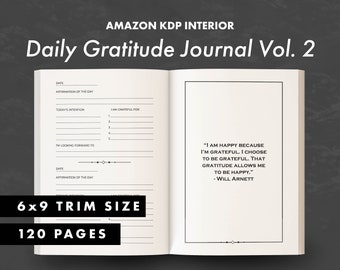 KDP Interior - Gratitude Journal - Vol. 2 - Ready to upload PDF - commercial use