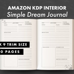 KDP Interior - Dream Journal - Ready to upload PDF - commercial use