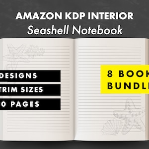 KDP Interior - Blank Notebook - Blank Journal - Seashell - Ready to Upload - Blank Notebook Template - Low Content Book Interior