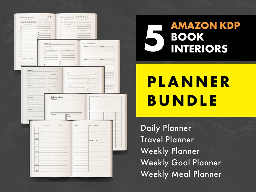 KDP Interiors - Planner Bundle - Daily Planner - Weekly Planner - Meal ...