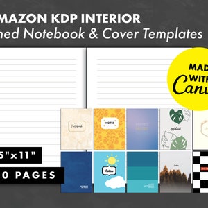 KDP Notebook Bundle - Includes a Free Canva Guide + Ready-to-Upload Notebook Interior - Canva Template - 8.5x11