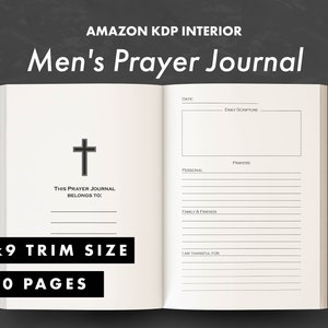 KDP Interior - Men&#39;s Prayer Journal - 6x9 (bleed) - Ready to upload PDF - commercial use