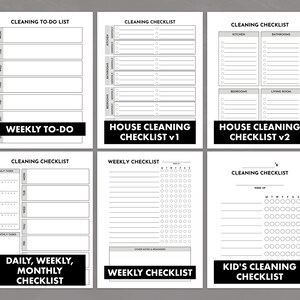 Printable Cleaning Checklist - Daily Cleaning Checklist - Weekly To-do ...