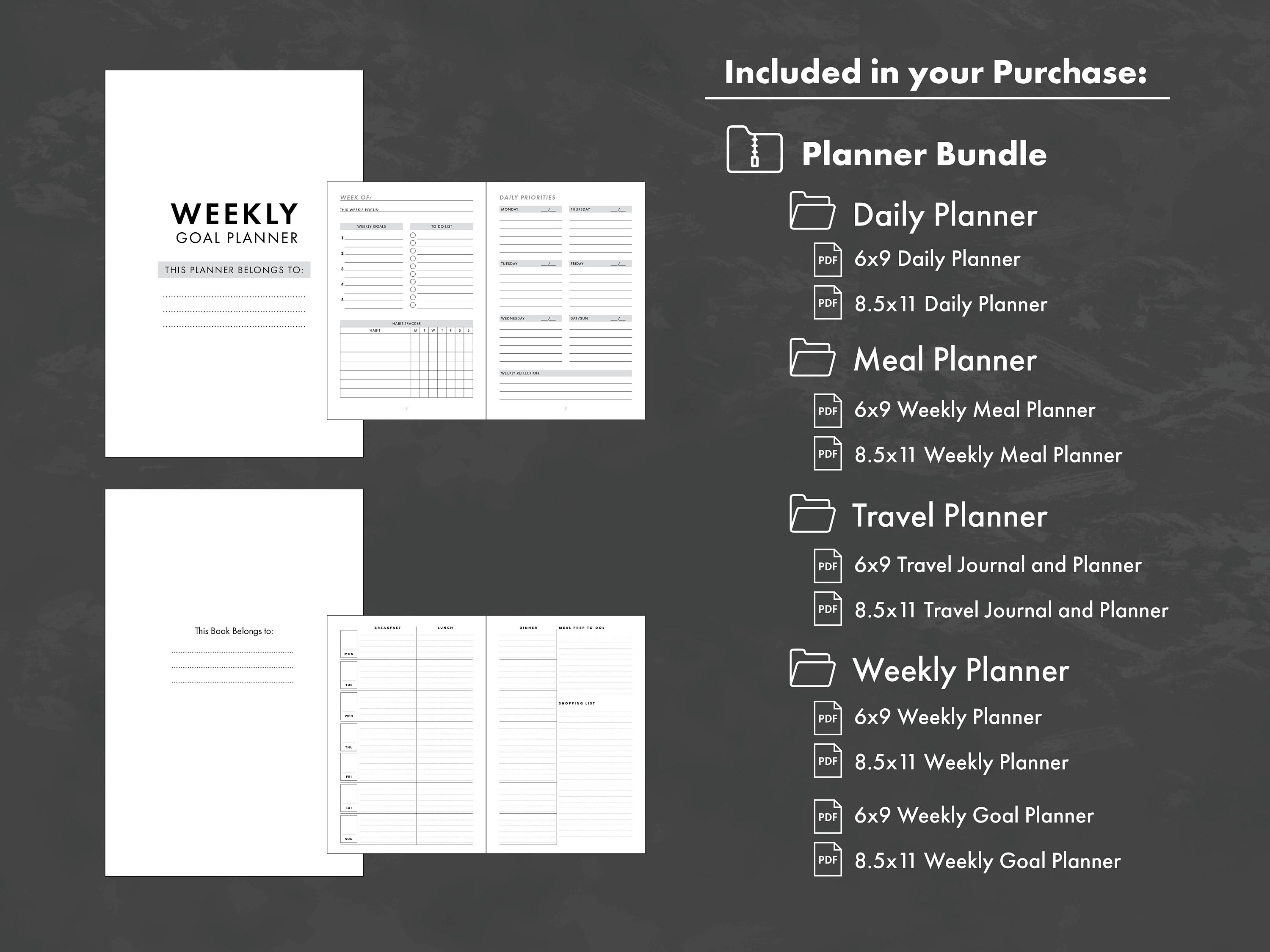 KDP Interiors Planner Bundle Daily Planner Weekly - Etsy