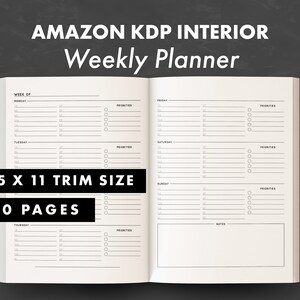 KDP - Weekly Planner (8.5x11) - Ready to upload PDF