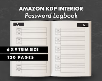 KDP Interior - Password Logbook - Ready to upload PDF - Password Notebook