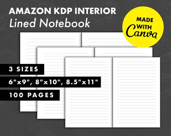 KDP-bundel - Sjabloon voor gelinieerd notitieboekje en kant-en-klare PDF - Canva-sjabloon
