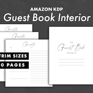 KDP Interior - Guest Book - Printable PDF Ready