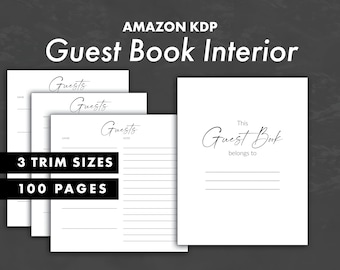 KDP Interior - Guest Book - Printable PDF Ready