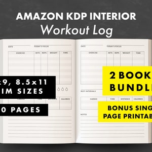 Fitness and Workout Journal KDP Interior Graphic by Kingdom of Arts