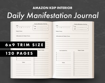 Manifestation Journal Interior – 6x9 120-Page KDP Ready PDF