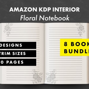 KDP Bundle - Lined Notebook - Floral design - Ready to Upload