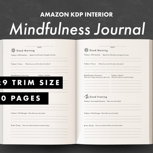 KDP Interior - Mindfulness Journal - Ready to upload PDF + Bonus Icons