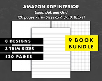 KDP Interiors - Blank Lined, Dot, Grid Journal - Printable