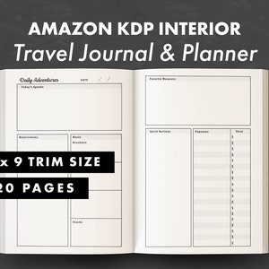KDP Interior - Travel Journal Planner - Ready to upload PDF