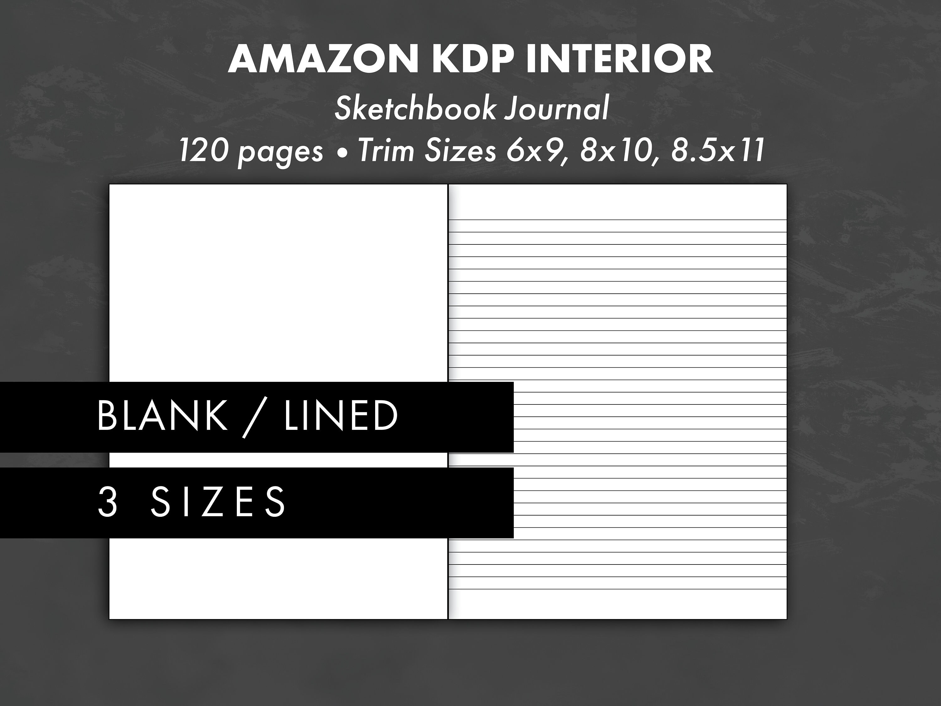 KDP Interior - Sketchbook Journal - Ready to Upload PDF - Etsy