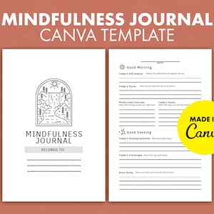Mindfulness Journal Canva Template - Includes a Ready-to-Upload PDF
