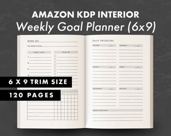 KDP Weekly Goal Planner 6x9 – Habit Tracker, To-Do List (PDF)