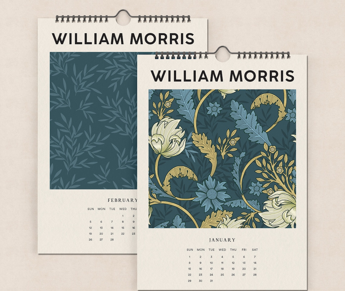 William Morris Calendar A4 Calendar 2023 Morris Calendar Etsy