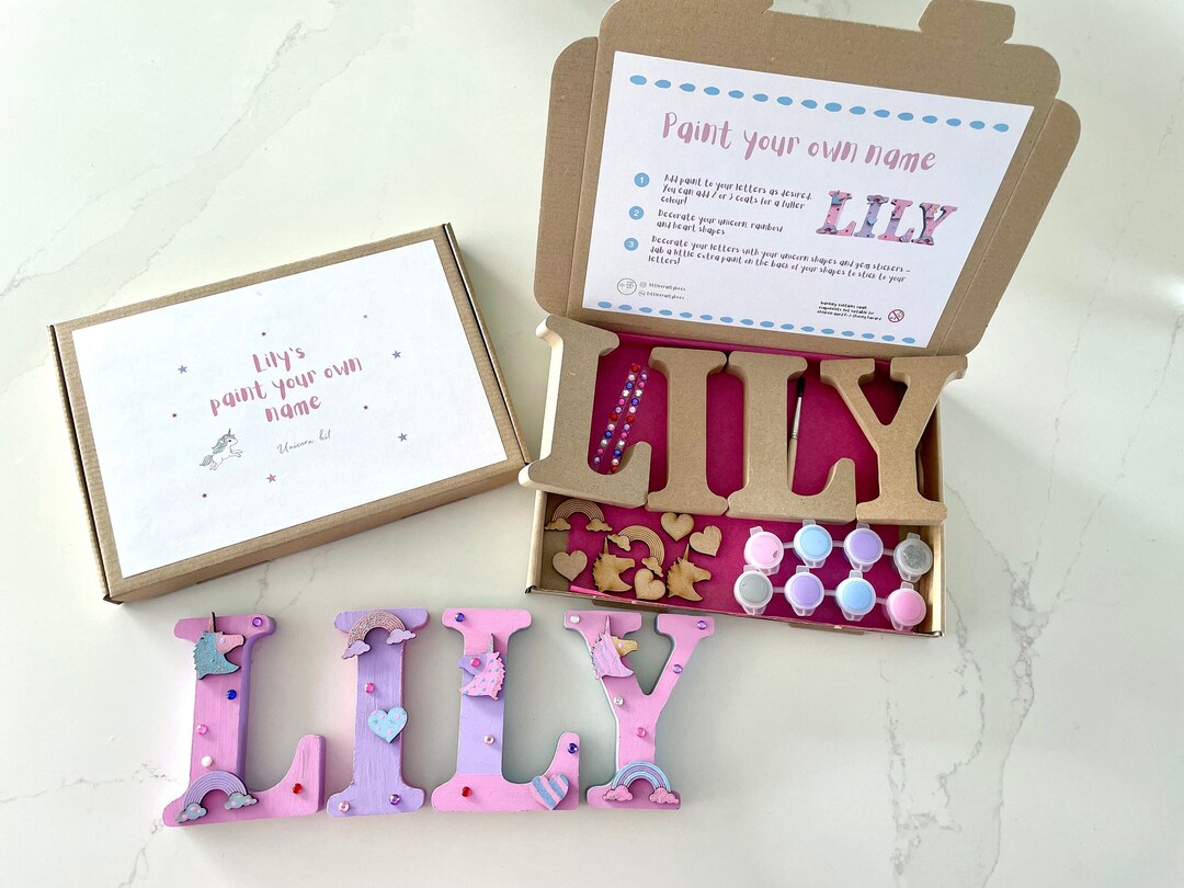 Paint Your Own Unicorn Name Personalised Kids Paint and Decorate