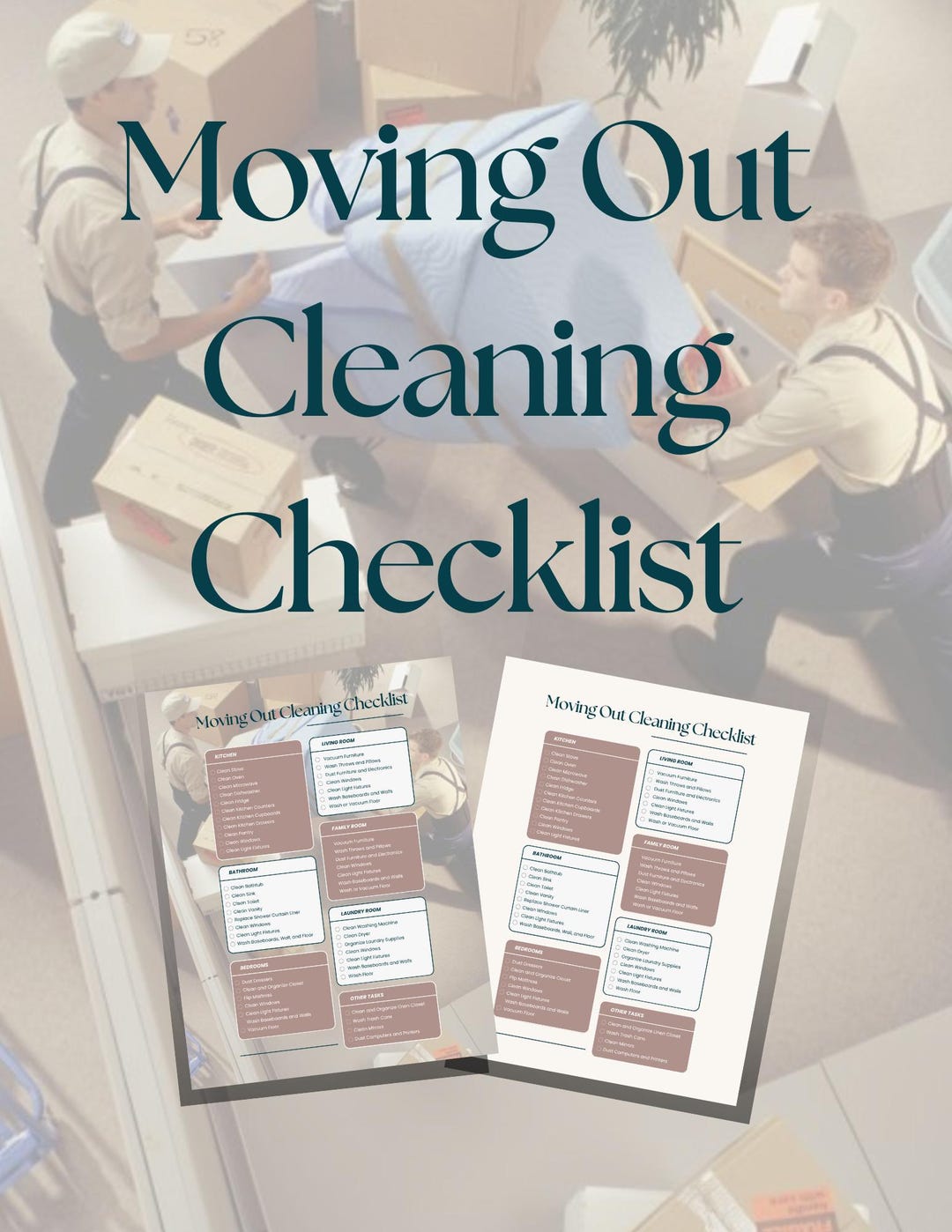 Move Out Cleaning Checklist Printable | Apartment Cleaning List | End ...