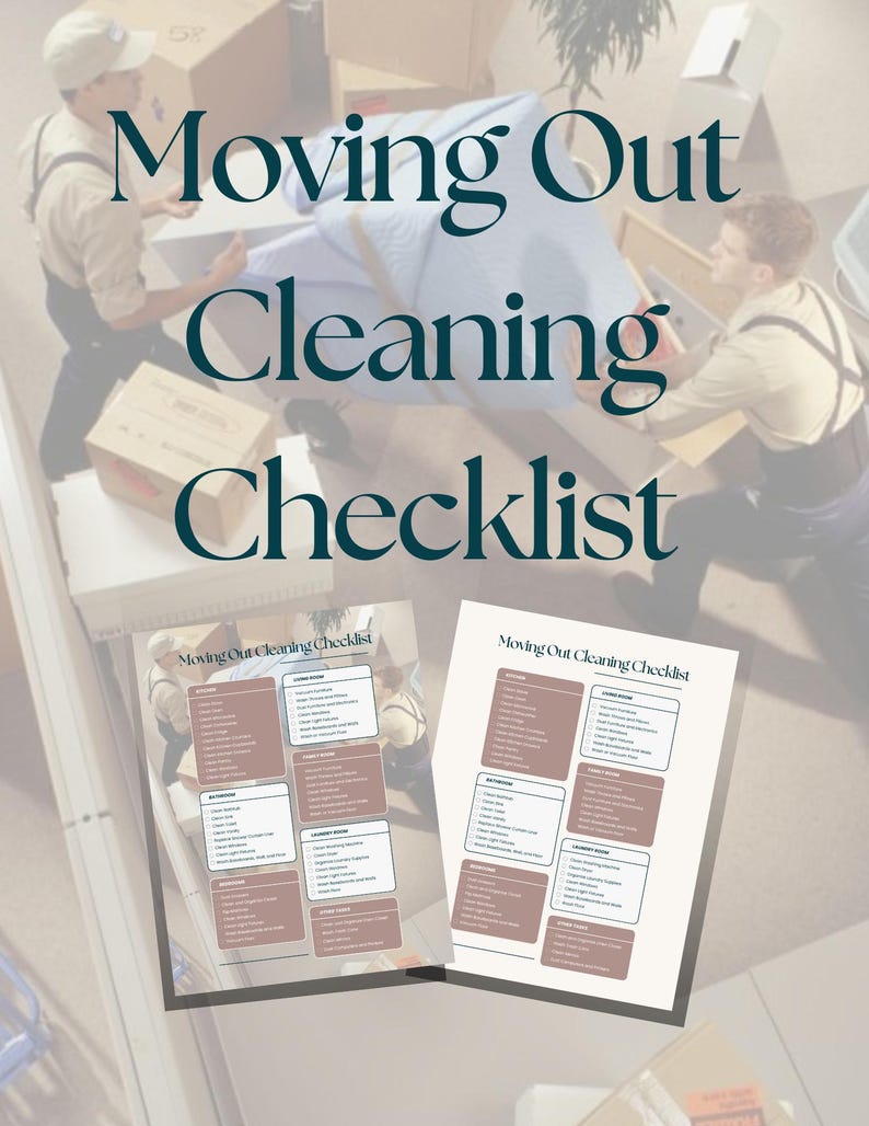 Move Out Cleaning Checklist Printable | Apartment Cleaning List | End ...