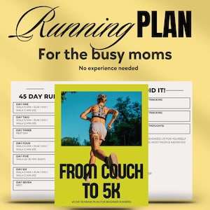 45 Day Beginner Running Plan Printable | Couch to 5K Training Plan | Walk to Run Tracker PDF | Running for Beginners | 5K Plan