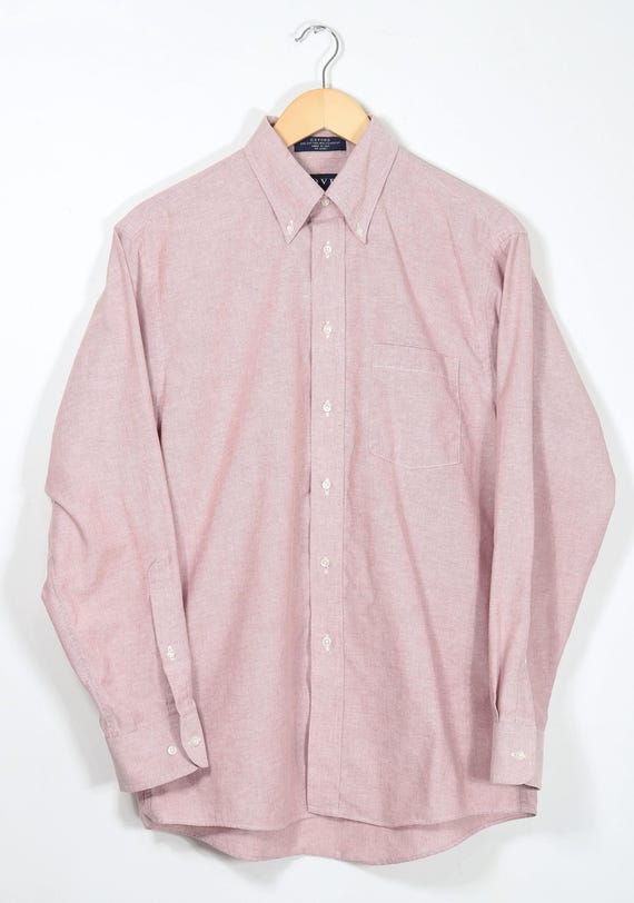 arrow oxford dress shirts 70s Arrow Men's Button Down Oxford Shirt, Kent Collection, Pink Striped, Big Collar, Short Sleeves