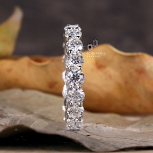 Lab Diamond Wedding Band, 3.50 MM Round Brilliant Cut Lab Grown Diamond Band, Wedding Eternity Band, Gift for Her, Diamond Ring for Women