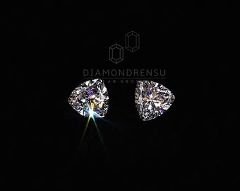 3.50 MM Trillion Cut EF/VS Lab Grown Diamond Pair, Matching Pair for Earrings or Side Stones for Engagement Ring, Loose Lab Created Diamond