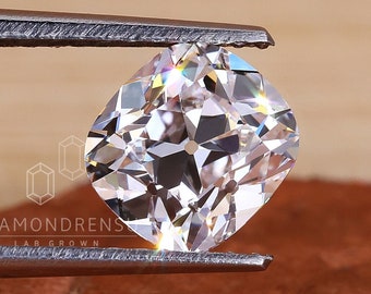 Old Mine Cushion Cut Diamond, IGI Certified Lab Grown Diamond, Antique 1.17 CT Cushion OMC, Custom Engagement Ring, Handmade by Diamondrensu