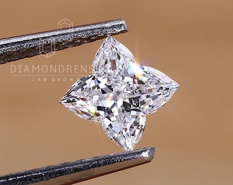 Antiker Labor gewachsener Diamant, blumenförmiger Diamant, 0,45 ct Labor geschaffener Diamant, kundenspezifische Verlobungsring / Anhänger, Diamant für Frauen, Geschenk Sie
