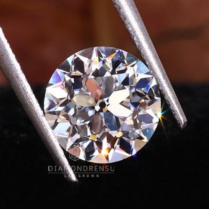 Round Old European Cut Lab Grown Diamond, 2.30 CT Lab Created Diamond For Custom Engagement Ring, Loose Diamond for Women, Round OEC Diamond