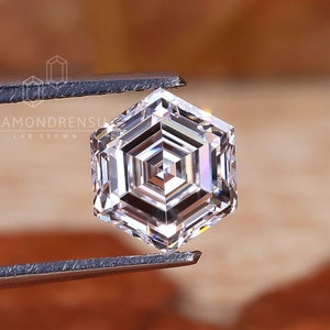 Hexagon Step Cut Diamond for Custom Jewelry, 1 carat Lab Grown Diamond for Custom Engagement Ring, Gift for Her, Antique Diamond for Women