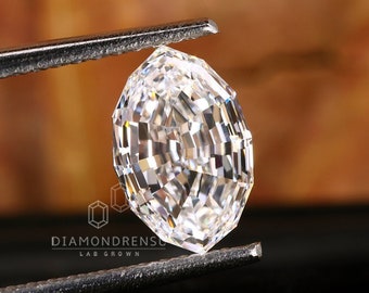 Im Labor gewachsener Diamant mit Marquise-Stufenschliff, 1,21 ct IGI-zertifizierter Diamant E / VVS2, Diamant im Antikschliff für Verlobungsring, loser Diamant für Frauen