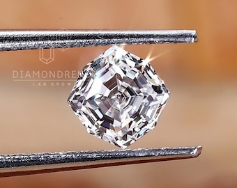 Octagon Step Cut Lab Grown Diamond for Custom Engagement Ring, IGI