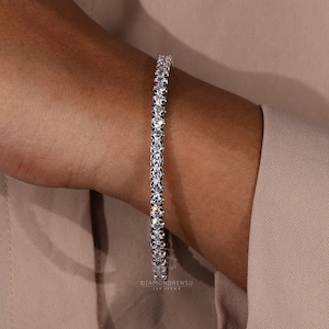 3.50 MM Round Lab Grown Diamond Bangle, Single Diamond Wedding Bangle for Women, Anniversary/Birthday Gift, Wedding Gift, Bangle Bracelet