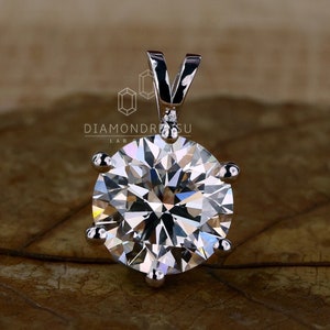 2.01 CT Round Lab Grown Diamond Pendant, IGI Certified F/VS Lab Diamond Wedding Pendant, Solitaire Pendant, Charm Pendant, Anniversary Gifts