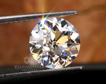 Stary diament o szlifie europejskim, okrągły diament OEC o masie 2,28 ct, diament vintage do pierścionka zaręczynowego lub wisiorka, diamentowy prezent dla kobiety
