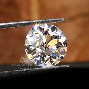 Old European Cut Diamond, 2.28 CT Round OEC Lab Grown Diamond, Vintage Diamond for Custom Engagement Ring or Pendant, Diamond Gift for Women