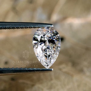 1 CT Pear Cut DE/VS Lab Diamond for Engagement Ring, Wedding Ring or Pendant, Excellent Cut Diamond for Her, Birthday or Anniversary Gift
