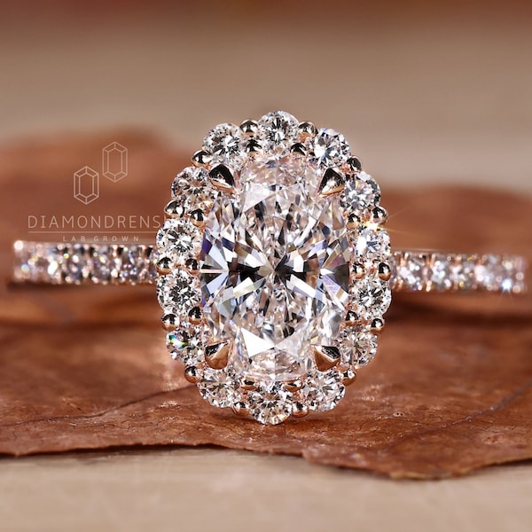 Lab Engagement Rings Etsy