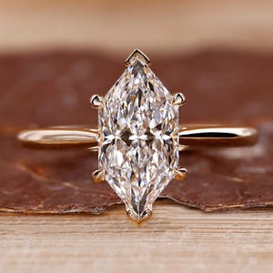 Dutch Marquise Cut Diamond Hidden Halo Engagement Ring, Certified Lab Grown Diamond Wedding Ring, Anniversary Ring for Women, Gift for Her