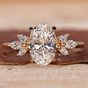 Oval Diamond Ring - Hidden Halo Engagement Ring, IGI Certified Lab Grown Diamond, Oval Wedding Ring for Women, Anniversary Gifts for Her