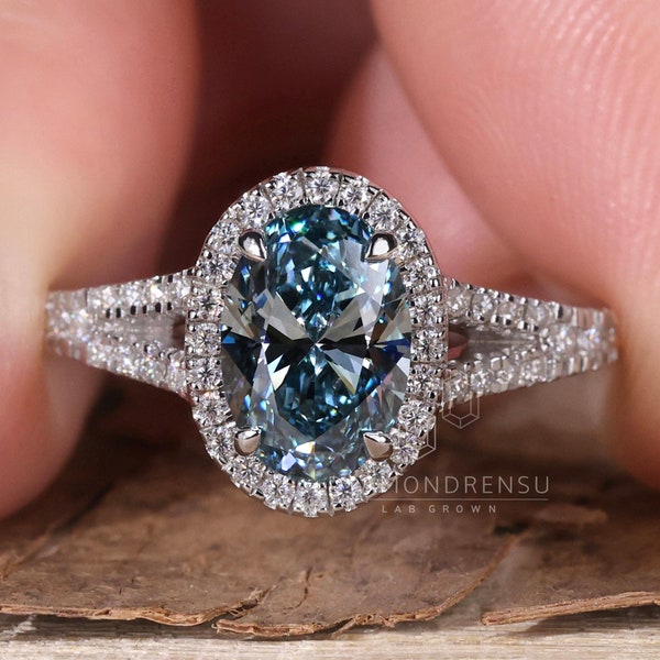 Blue Diamond Ring - Etsy