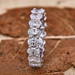 0.19 CT Oval Cut Lab Grown Diamond Wedding Band, Full Eternity Diamond Band, Wedding Gift, Bridal Ring, Anniversary Gift, Lab Diamond Band