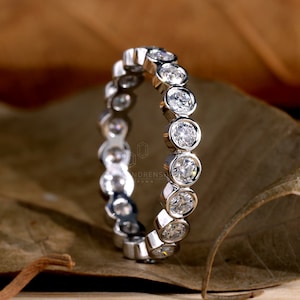 2.50 MM Round Brilliant Cut Lab Diamond Wedding Band, Diamond Eternity Band, Lab Created Diamond, Anniversary Gift, Diamond Ring for Women