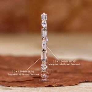 Alternating Diamond Eternity Band, 0.64 TW Marquise and Baguette Cut ...